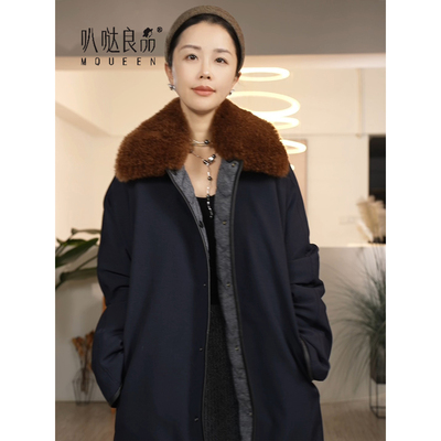 羊毛白鹅绒秋冬时尚中长款女外套