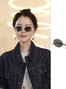 Y【叭哒不惑】时尚复古椭圆框偏光墨镜女款高级感百搭简约20.4克