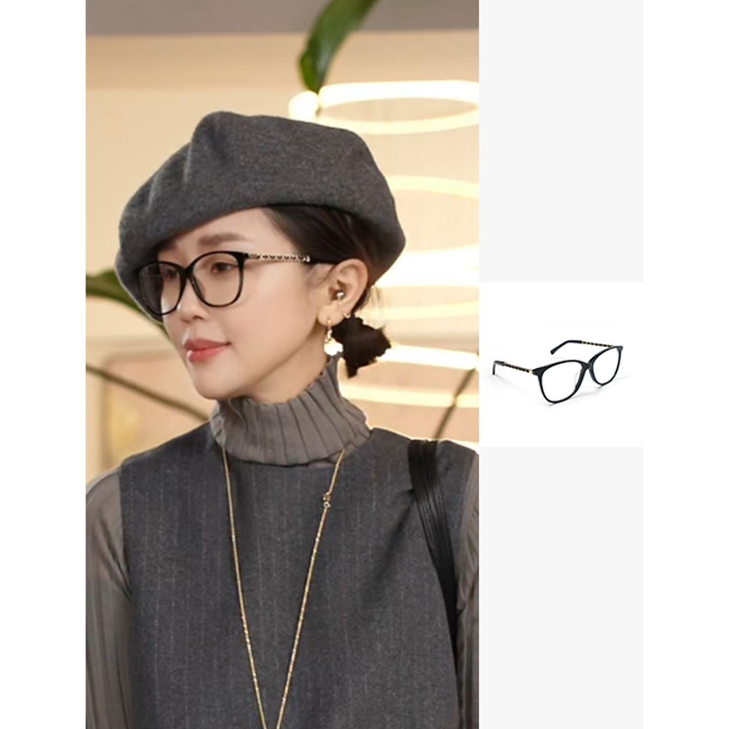 X【叭哒不惑】超轻拼色编织素颜黑框眼镜防蓝光