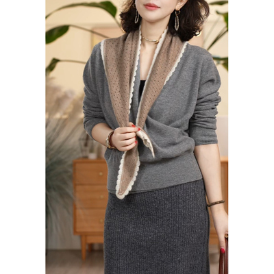 时尚气质镂空针织披肩百搭