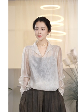 Y【叭哒不惑】木棉花 气质简约经典百搭衬衫时尚上衣长袖韩系中式