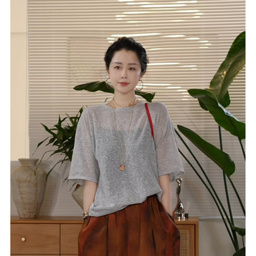 X【叭哒不惑】闲叙 亚麻纯色慵懒风圆领宽松百搭短袖T恤上衣