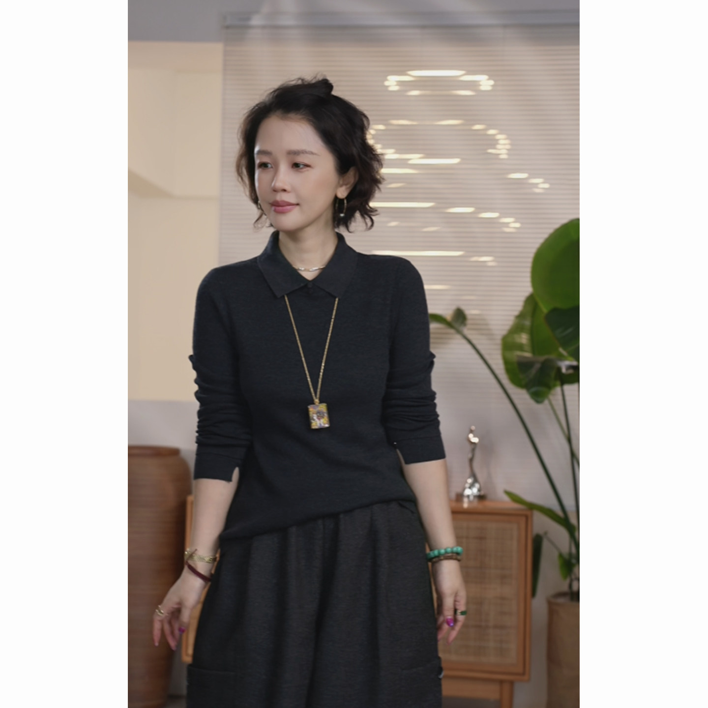 X【叭哒不惑】 千里马 羊毛设计感毛针织衫女气质百搭打底衫上衣