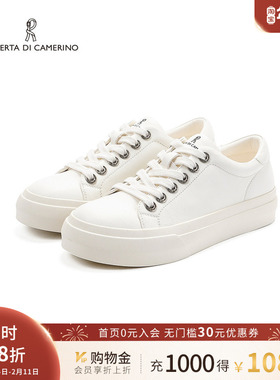 诺贝达2025春季新款运动厚底系带百搭板鞋休闲鞋小白鞋RWCS250104