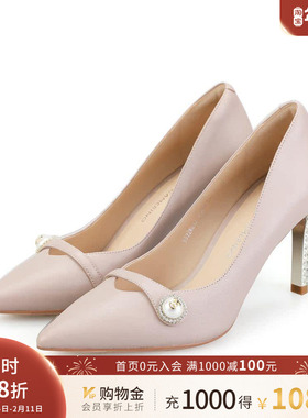 Roberta诺贝达女鞋时尚水钻单鞋职业通勤高跟鞋RS228217