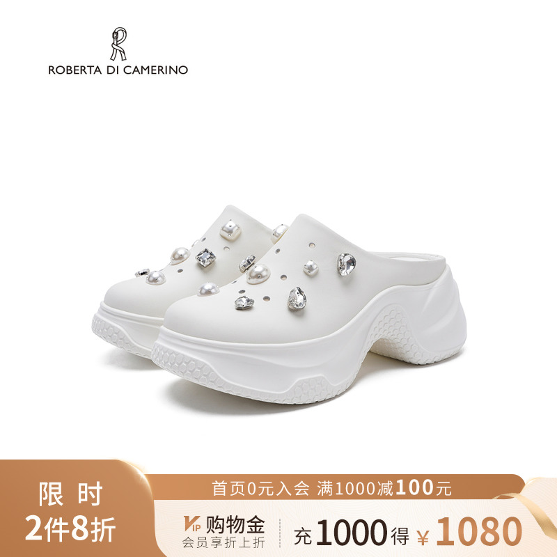 诺贝达2025新款包头拖鞋夏季洞洞鞋厚底休闲沙滩凉鞋RWM250106