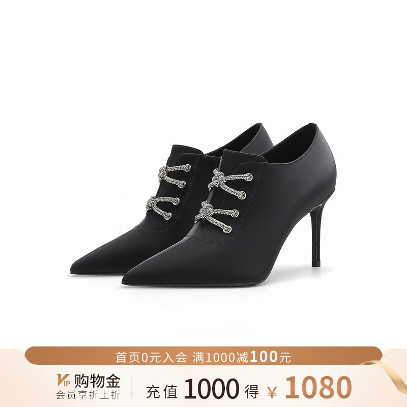 诺贝达单鞋高跟鞋欧美水钻