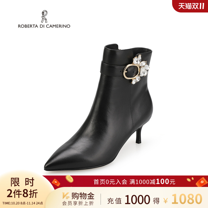 诺贝达欧美时装短靴细跟单靴