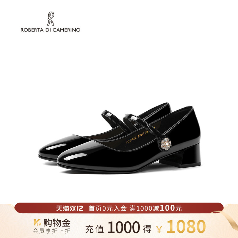 诺贝达复古玛丽珍鞋女2025新款