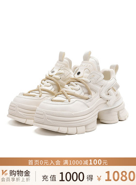 诺贝达女鞋秋款个性系带ins潮休闲老爹鞋时尚百搭厚底RWC230119