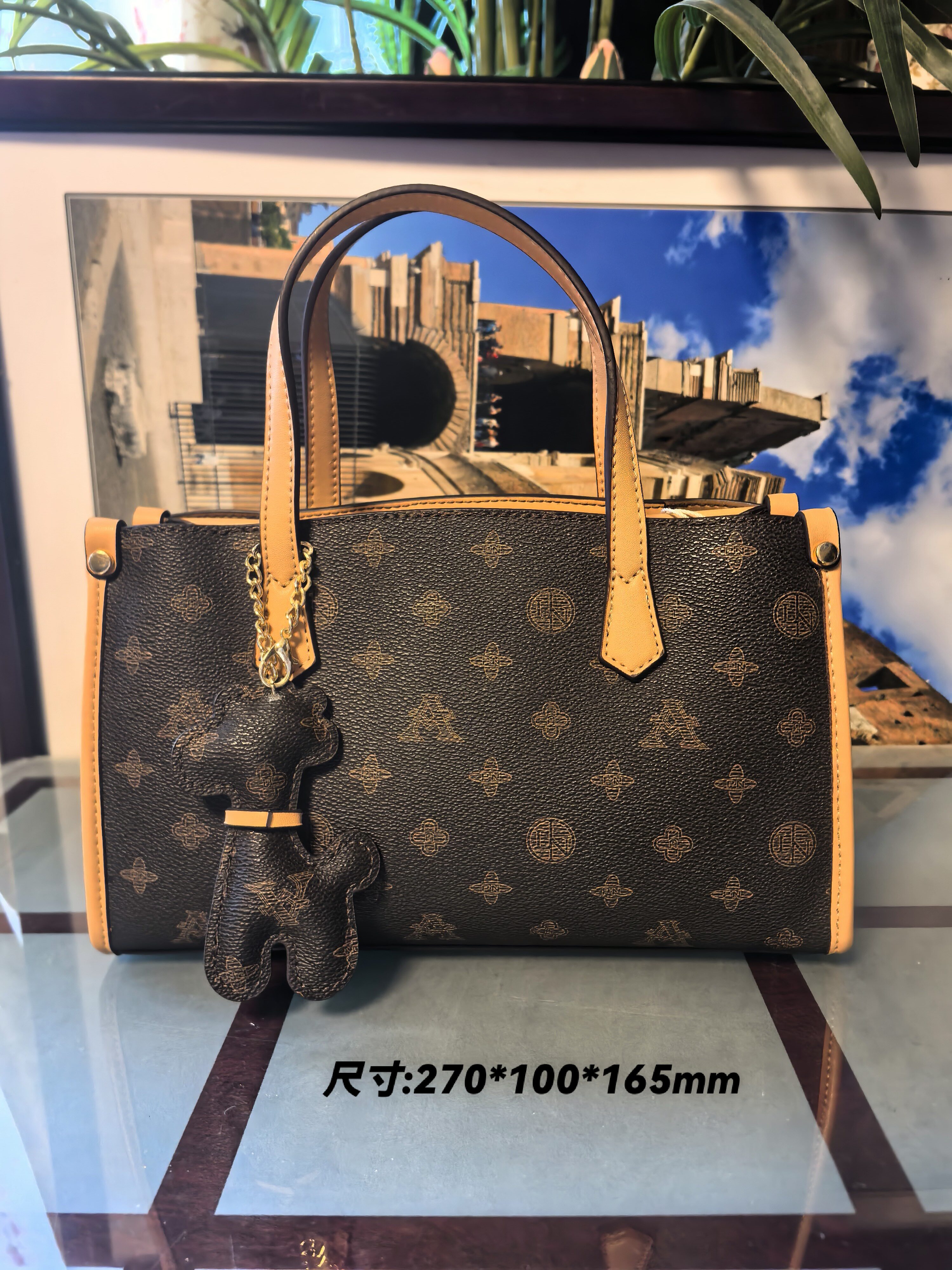 袋鼠正品新款高级感手提包印花大容量百搭通勤单肩斜挎时尚女包