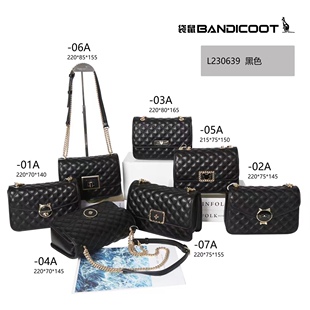 袋鼠正品 潮菱格链条包小香风包包复古百搭气质单肩斜挎包 女包新款