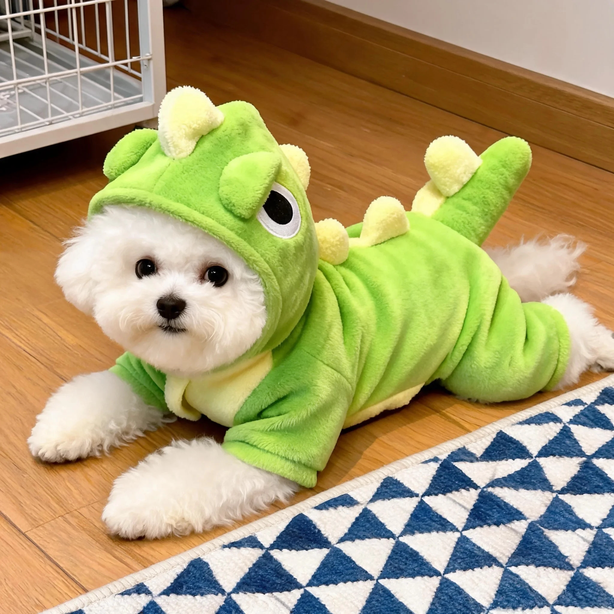 狗狗衣服秋冬新款可爱恐龙装泰迪比熊博美小型幼犬保暖宠物四脚衣