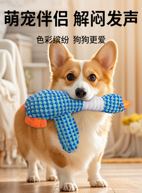 狗狗发声玩具新款双拼色毛绒大雁宠物泰迪耐咬磨牙洁齿解闷神器