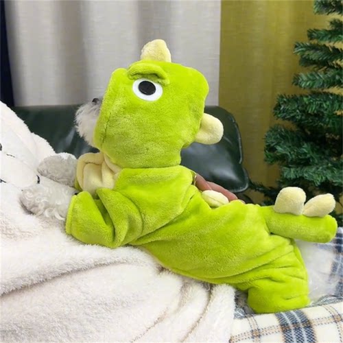 狗狗衣服秋冬新款可爱恐龙装泰迪比熊博美小型幼犬保暖宠物四脚衣