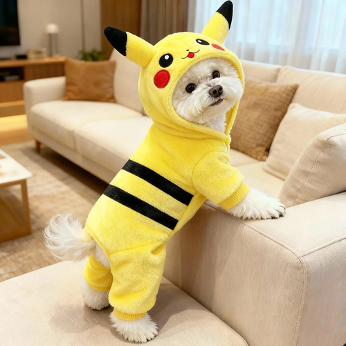 狗狗衣服秋冬款可爱皮卡丘比熊泰迪博美小型犬宠物猫咪保暖四脚衣