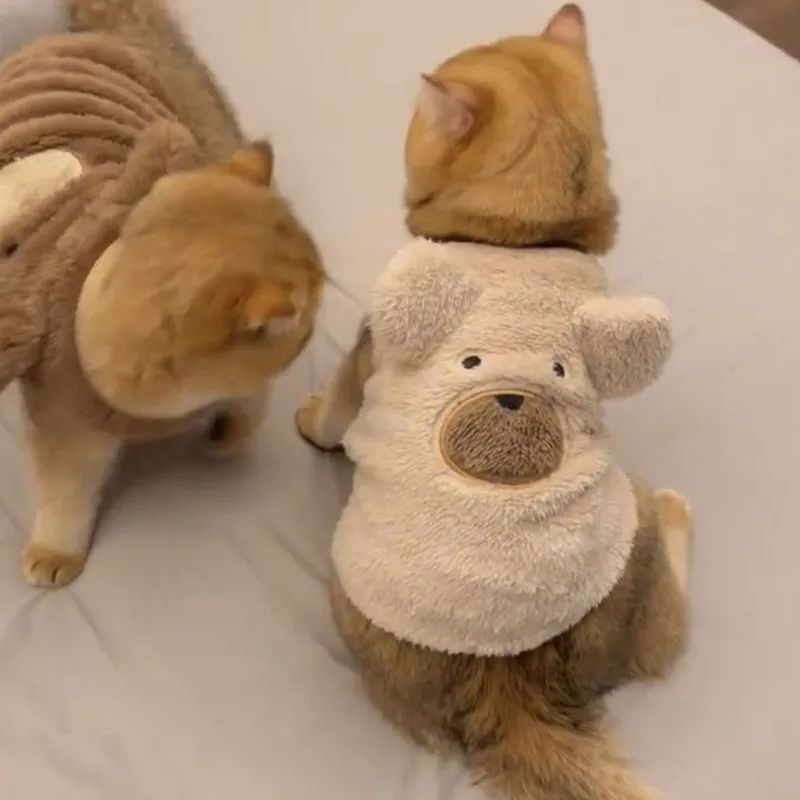 猫咪衣服秋冬季保暖布偶蓝猫英短小型犬宠物狗狗防掉毛加绒马甲