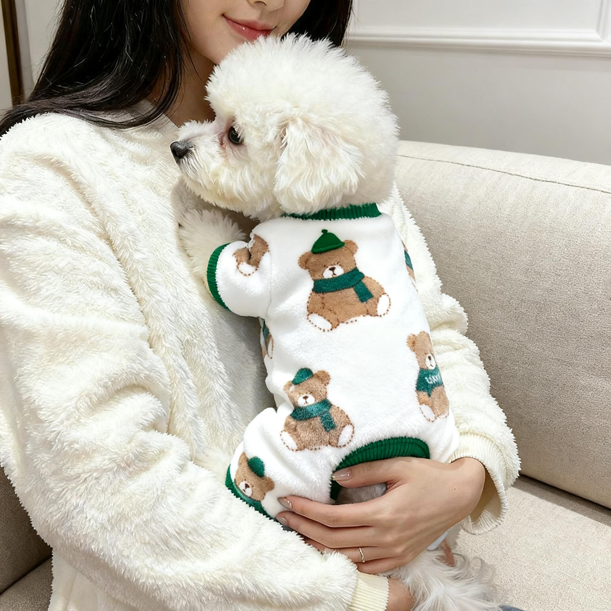 狗狗衣服法兰绒秋冬泰迪比熊博美雪纳瑞幼犬猫咪小型犬保暖四脚衣