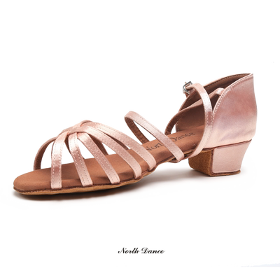 北舞粉色女童拉丁舞鞋儿童女孩