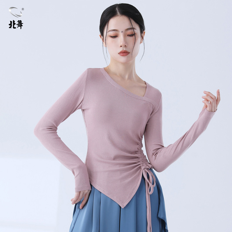 北舞修身套指抽绳显上衣瘦