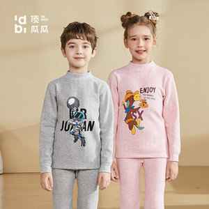 49.9元包邮 顶瓜瓜 儿童 纯棉加绒加厚 保暖秋衣套装