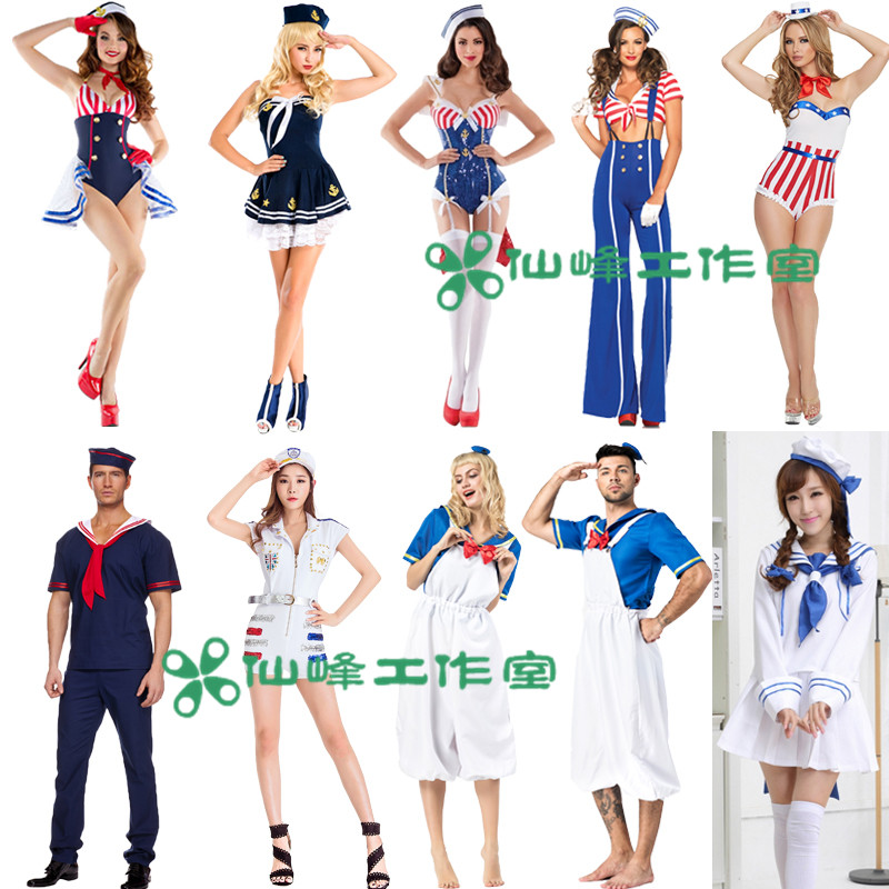 万圣节唐老鸭角色扮演COSPLAY动漫服装男女海军水手舞台演出衣服