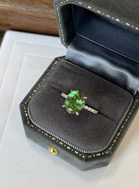 培育莎弗莱925纯银戒指3.5ct