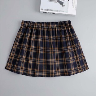 格子半身裙遮屁帘通勤春秋冬季格子假裙打底搭配卫衣假下摆衬衫女