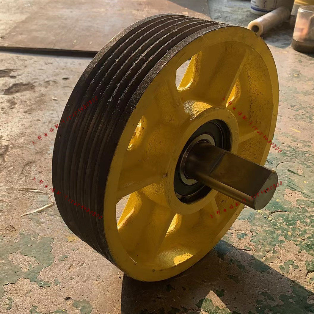 电梯导向轮轿顶轮对重轮反绳轮铸铁330/420*6*8适用通力巨人通力