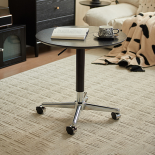 实木茶几可移动升降沙发边几客厅简易小角几黑色床头边桌小圆桌子