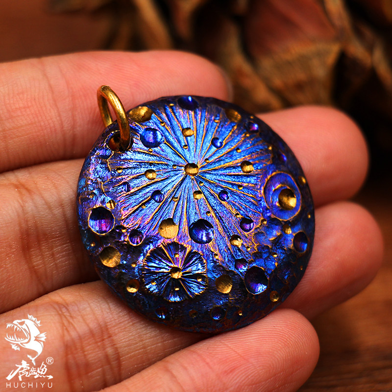 限量版钛合金星空无事牌项链吊坠七夕礼物男女吊牌钥匙扣挂件EDC