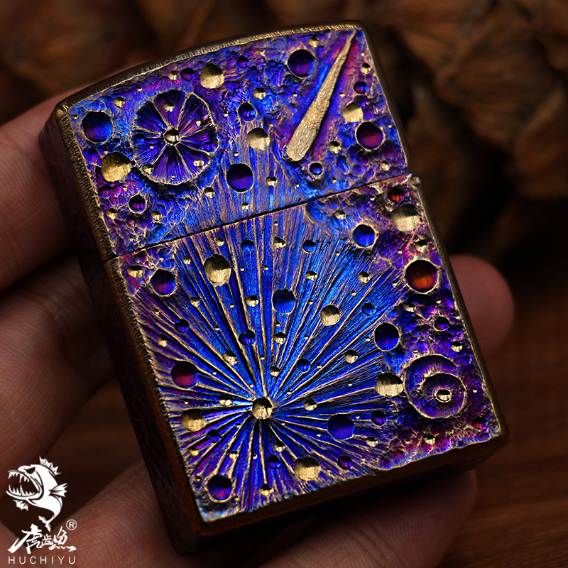 星空限量版钛合金煤油打火机盔甲重机复古防风个性打火机外壳EDC