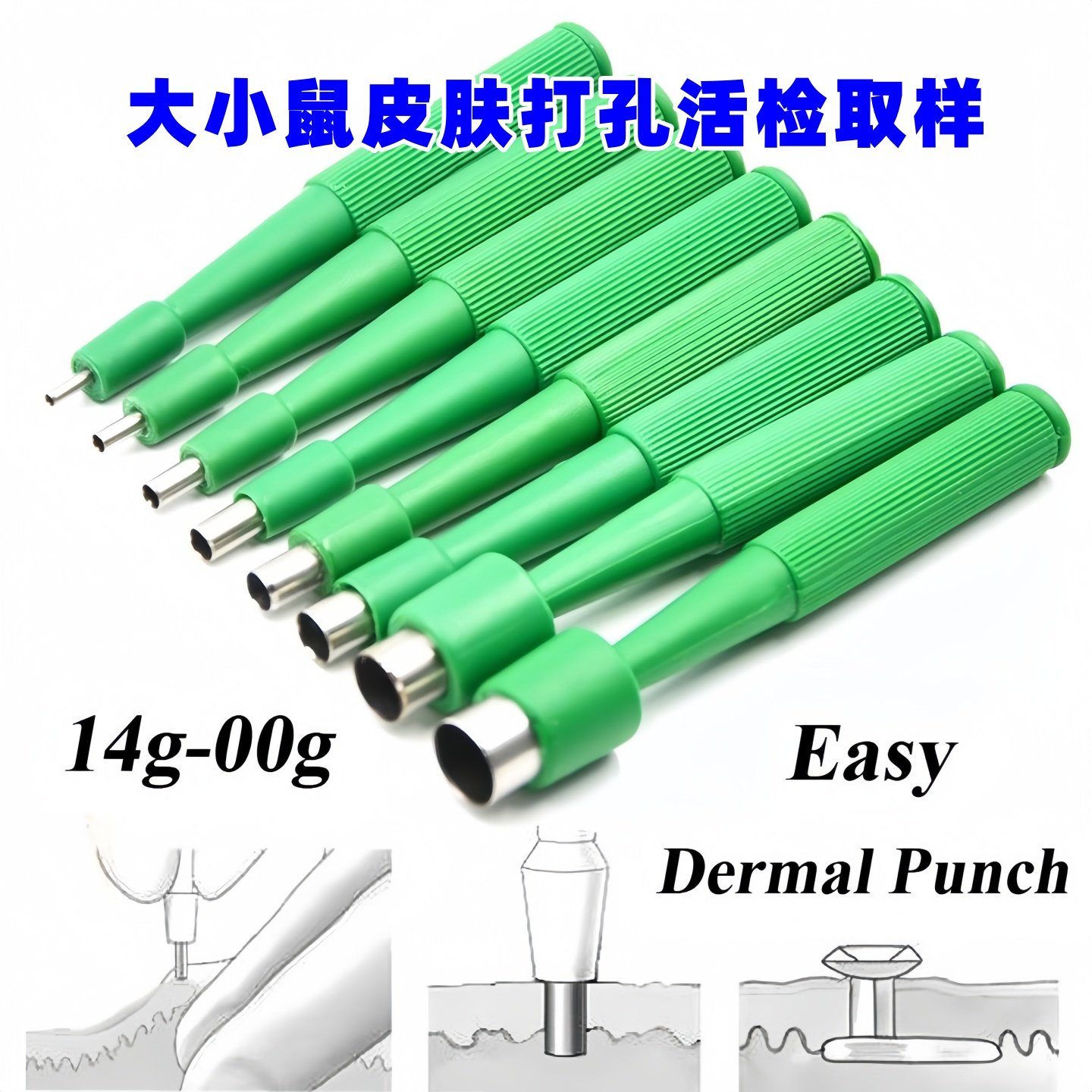 大鼠小鼠皮肤打孔器实验室活检打孔器皮钻宠物猫狗钻孔组织取样器