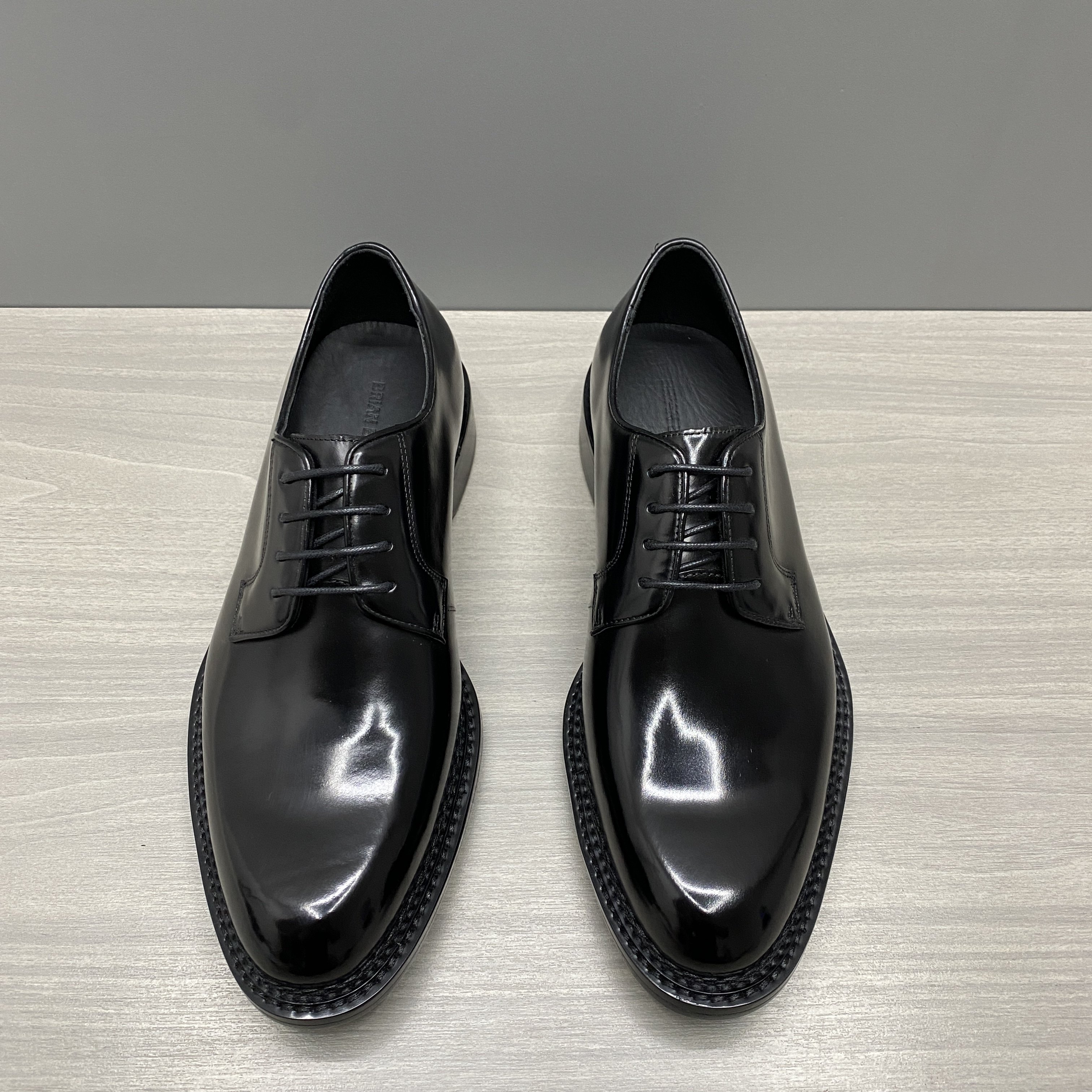 头层牛皮系带商务正装皮鞋男皮底