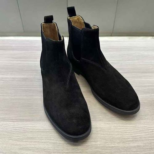 切尔西靴翻毛皮真皮高帮单靴