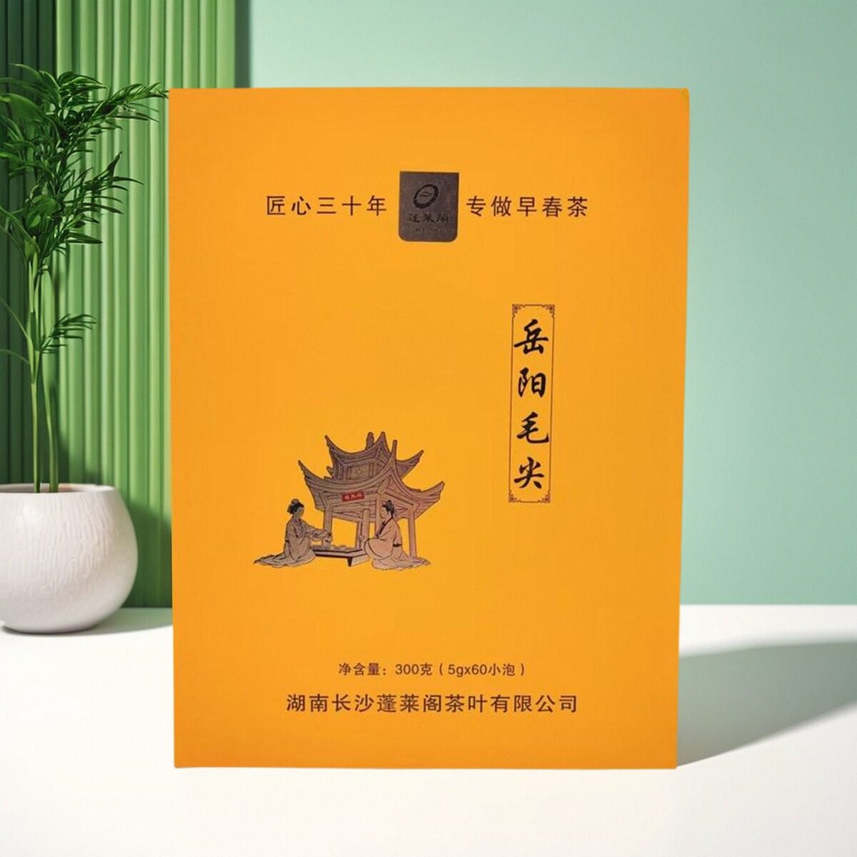 岳阳毛尖嫩芽礼盒装2025年新茶叶蓬莱阁茶叶300g绿茶雨前好春茶