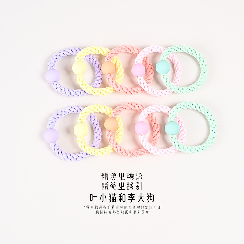 叶小猫彩色时尚高弹力麻花加粗发绳基础发圈丸子头扎头发韩系女生