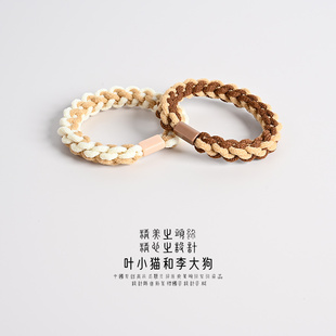 好用的编织发圈~高弹力扎头发皮筋头绳简约马尾发绳短发韩国头饰