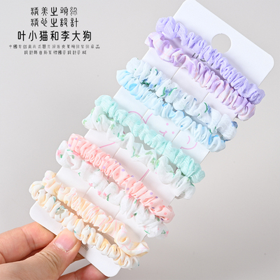 彩色小皮套装发绳校园清新可爱发圈高弹耐用头绳皮筋ins小肠圈女