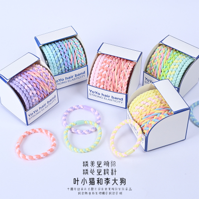 多巴胺麻花糖果色马尾发绳ins风