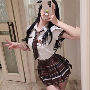 女 领带性感cos诱惑jk短裙激情纯洁学生装 性感风套装 女学院风衬衫