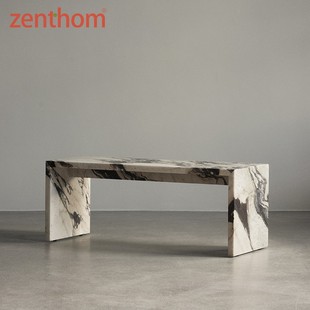 BRIDGE轻奢设计师款 PLINTH 天然大理石长方形茶几 AUDO zenthom