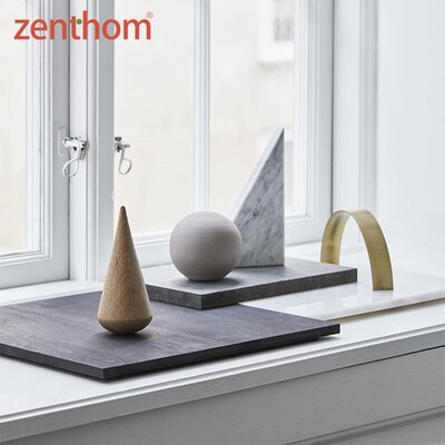 Kristina Dam Desk Sculptures组合套图几何造型黄铜陶土摆件