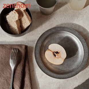 zenthom/Ferm Living Tumbled不锈钢餐具碗盘杯子露营风户外果盘
