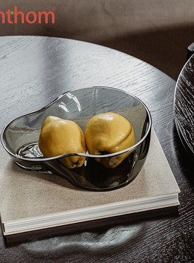 zenthom/AUDO AER Bowl手工水波烟灰色玻璃果盘果篓