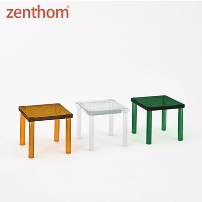 zenthom/GLAS ITALIA Nesting彩色钢化玻璃方桌餐桌咖啡桌 设计