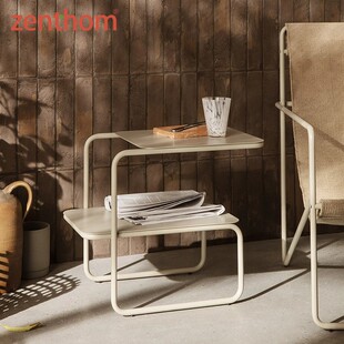 Ferm LIVING LEVEL几何钢管造型金属咖啡桌边几置物架餐台