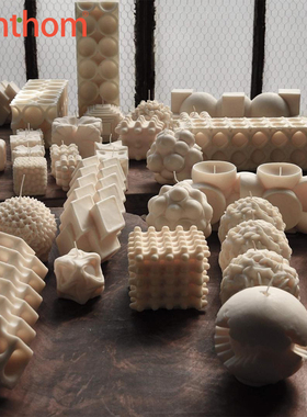 zenthom/纽约当代艺术雕塑Andrej Urem大号3D蜡烛摆件燃烧200小时