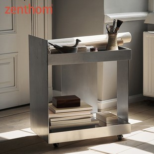 Lager不锈钢移动餐推车边几 LIVING zenthom Ferm