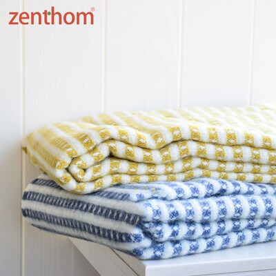 zenthom/KLIPPAN  ollo有机羊羔毛条纹北欧客厅沙发午睡盖毯
